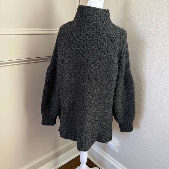 Anthropologie Bia Mock Neck Alpaca Blend Tunic Sweater in Carbon Size M - Picture 4 of 8